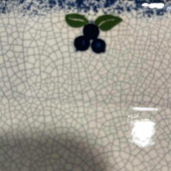 Dedham Pottery Potting Shed Blueberry Hexagonal Plate 10.5 in RARE Concord Ma - Picture 6 of 7